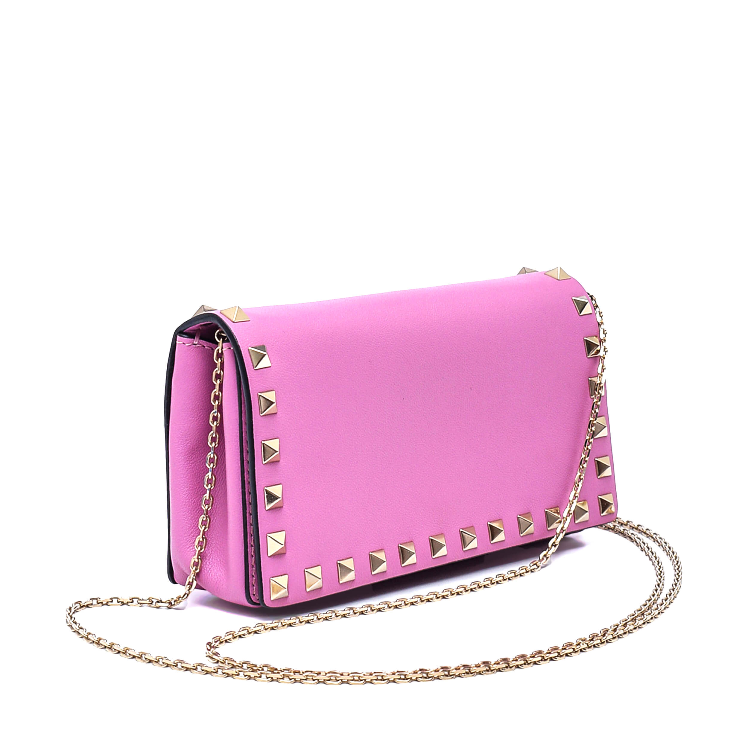 Valentino - Pink Leather Rockstud Mini Messenger Bag